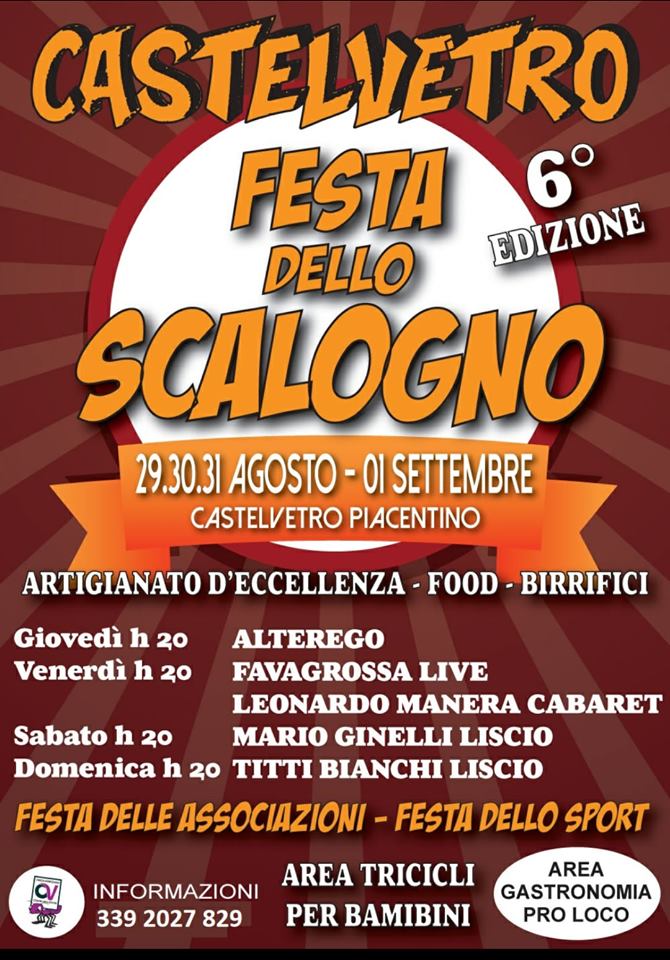 CASTELVETRO PIACENTINO (PC): Festa dello Scalogno 2019