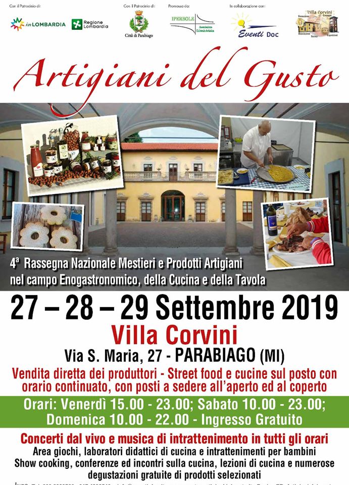 PARABIAGO (MI): Artigiani del Gusto 2019 a Villa Maggi-Corvini