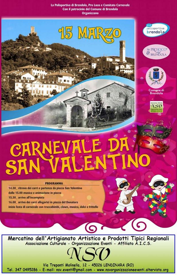 BRENDOLA (VI): Mercatino del Carnevale da San Valentino 2020