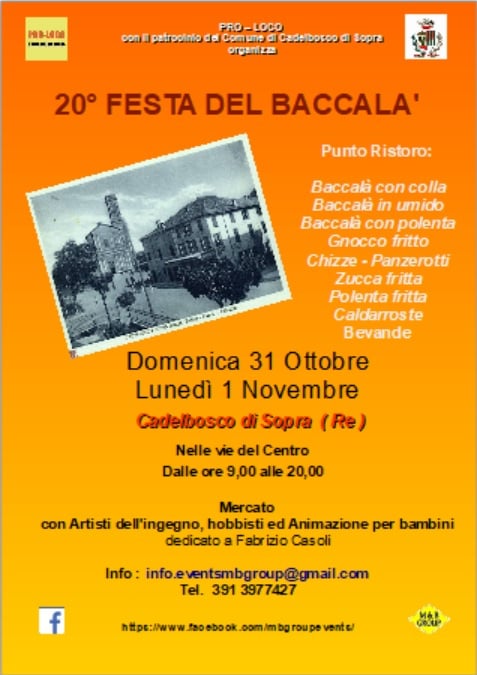 CASTELBOSCO DI SOPRA (RE): Festa del Baccalà 2021