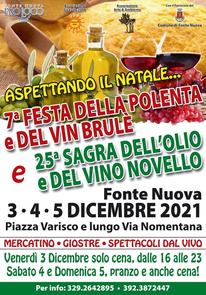 FONTE NUOVA (RM): Festa della polenta e del vin brulè 2021