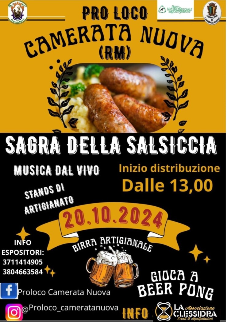 CAMERATA NUOVA (RM): Sagra della Salsiccia 2024