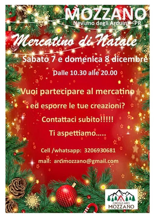 NEVIANO DEGLI ARDUINI (PR): Mercatino di Natale 2024 in Frazione Mozzano