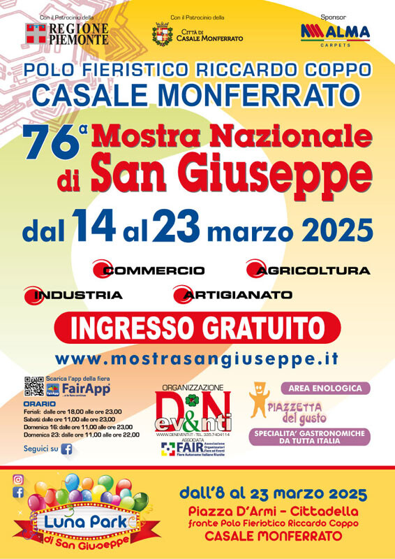 CASALE MONFERRATO (AL): Mostra Nazionale di San Giuseppe 2025